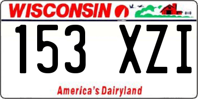 WI license plate 153XZI