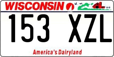 WI license plate 153XZL