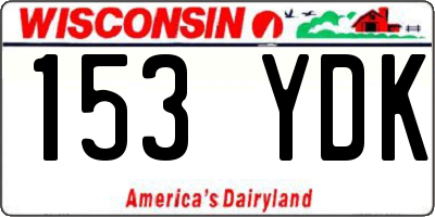WI license plate 153YDK