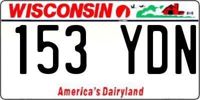 WI license plate 153YDN