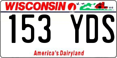WI license plate 153YDS
