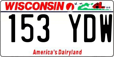 WI license plate 153YDW