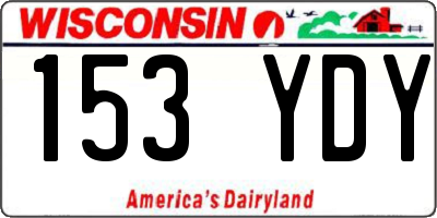 WI license plate 153YDY