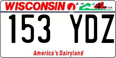 WI license plate 153YDZ