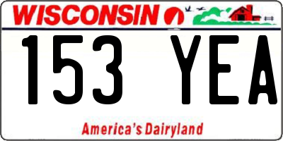WI license plate 153YEA