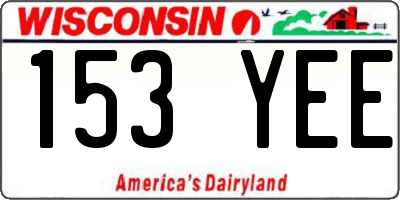 WI license plate 153YEE