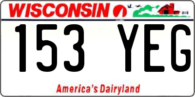 WI license plate 153YEG