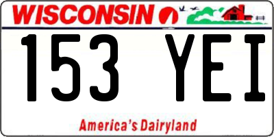 WI license plate 153YEI