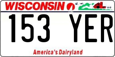 WI license plate 153YER