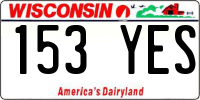WI license plate 153YES