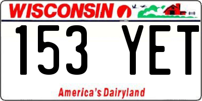 WI license plate 153YET