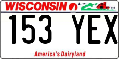 WI license plate 153YEX
