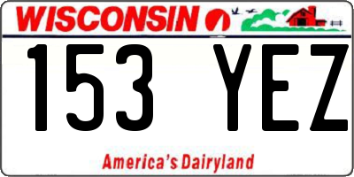 WI license plate 153YEZ