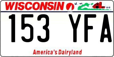 WI license plate 153YFA