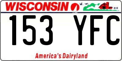WI license plate 153YFC