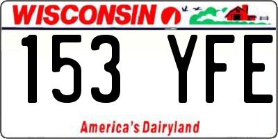 WI license plate 153YFE