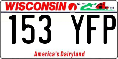 WI license plate 153YFP