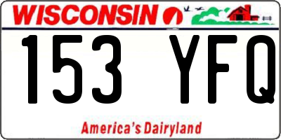 WI license plate 153YFQ