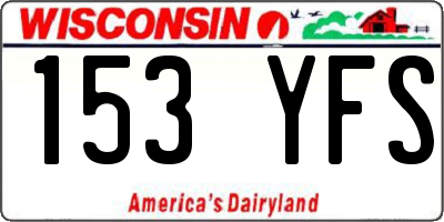 WI license plate 153YFS