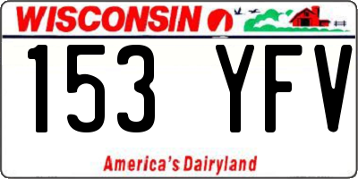 WI license plate 153YFV