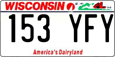 WI license plate 153YFY