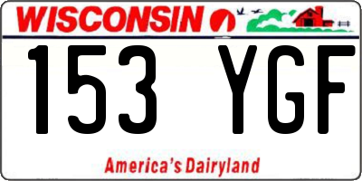 WI license plate 153YGF