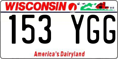 WI license plate 153YGG