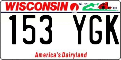 WI license plate 153YGK