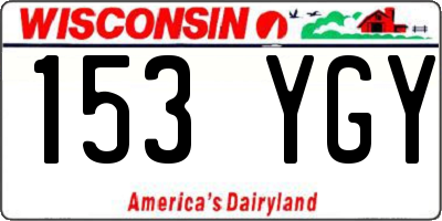 WI license plate 153YGY