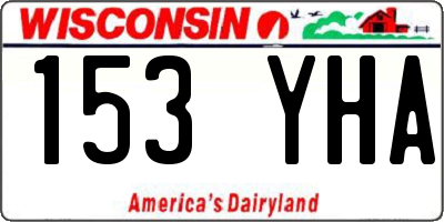 WI license plate 153YHA