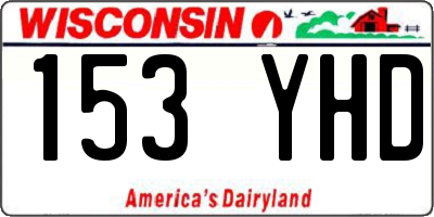 WI license plate 153YHD