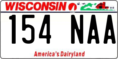 WI license plate 154NAA