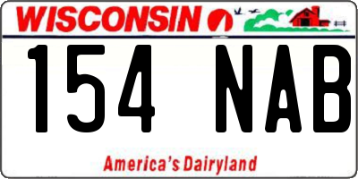 WI license plate 154NAB