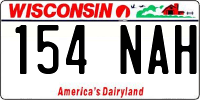 WI license plate 154NAH