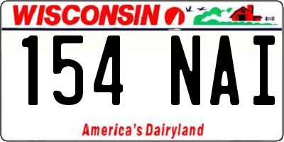 WI license plate 154NAI