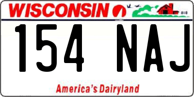 WI license plate 154NAJ