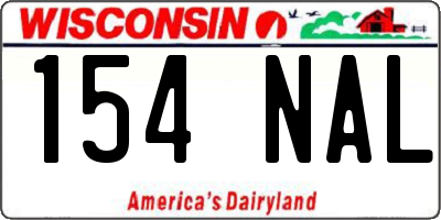 WI license plate 154NAL