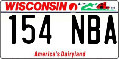 WI license plate 154NBA