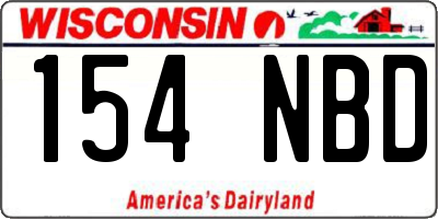 WI license plate 154NBD