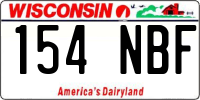 WI license plate 154NBF