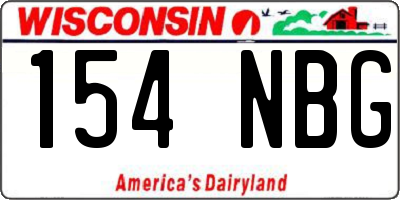 WI license plate 154NBG