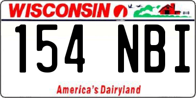 WI license plate 154NBI