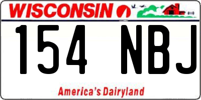 WI license plate 154NBJ