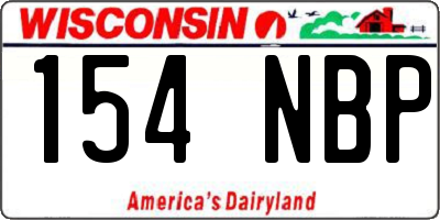 WI license plate 154NBP