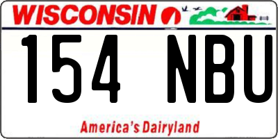 WI license plate 154NBU
