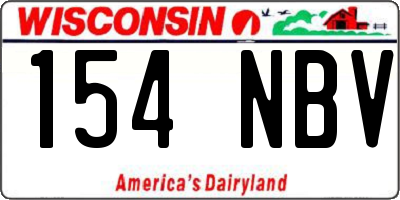 WI license plate 154NBV