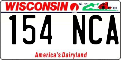 WI license plate 154NCA