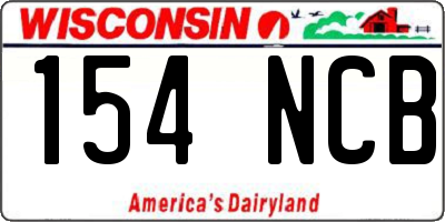 WI license plate 154NCB