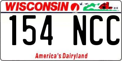 WI license plate 154NCC