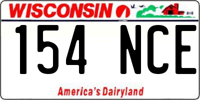 WI license plate 154NCE